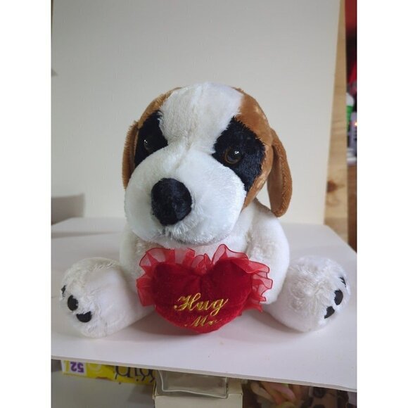 Plush Valentine dog with heart. Hug me - Picture 1 of 3